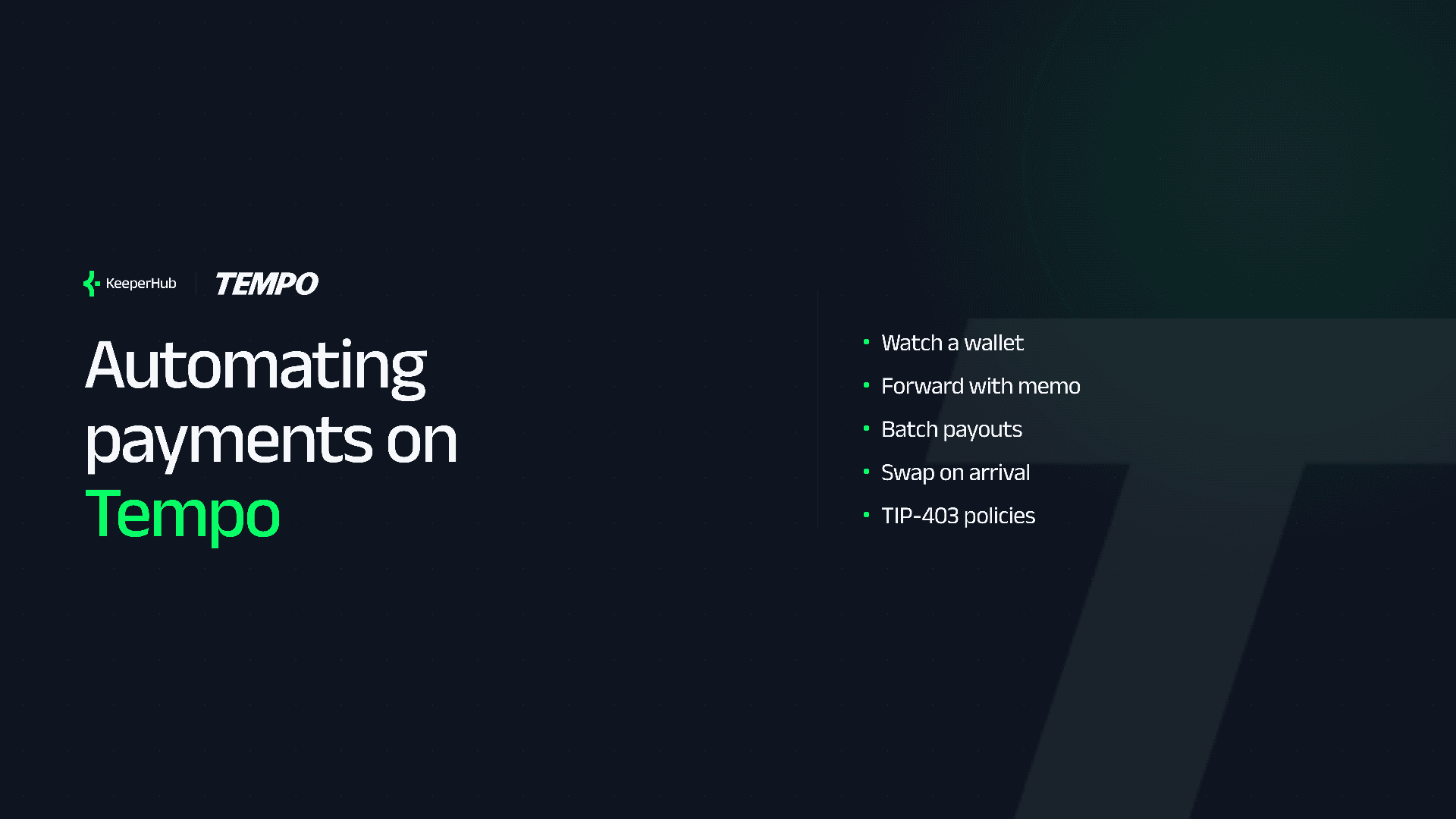 Automating payments on Tempo with KeeperHub